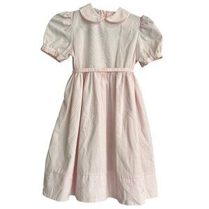 Vtg Cheazioni Brigitte Girls Pink Dress Sz 8 Made in Italy‎ Embroidered Girl Era